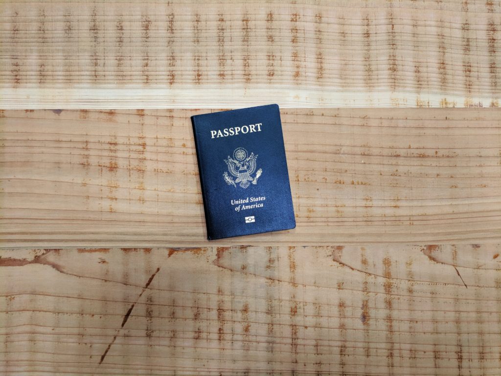 US Passport on the table in New York City